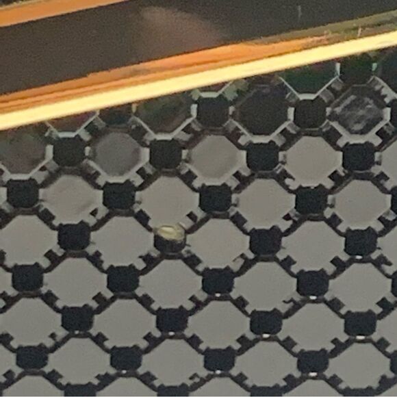 Black Metal Mesh-Metal Gold Tone Metal Trim Evening Shoulder Purse or Clutch - Picture 14 of 15